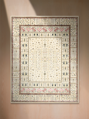 Tarev Hand-Knotted Wool & Bamboo Silk Persian Rug - Off White