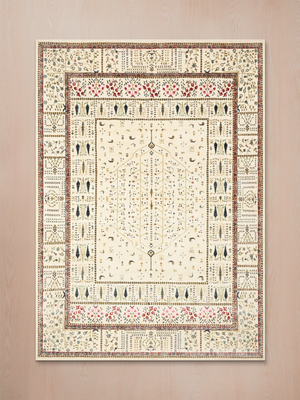 Tarev Hand-Knotted Wool & Bamboo Silk Persian Rug - Off White