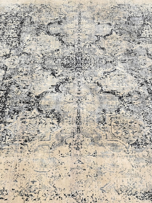 Branor Hand-knotted Wool & Bamboo Silk Rug - Beige