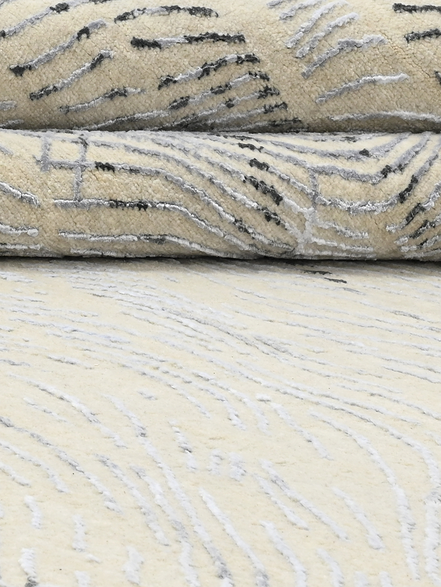 Luvane Hand-knotted Wool & Bamboo Silk Rug - Beige