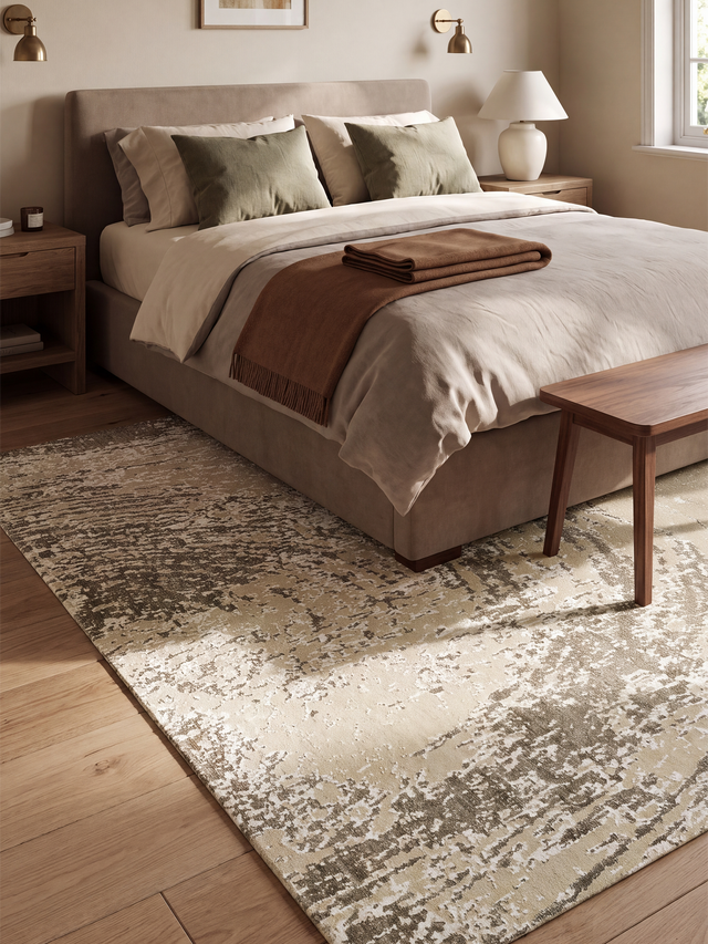 Ferona Hand-knotted Wool & Bamboo Silk Rug - Beige