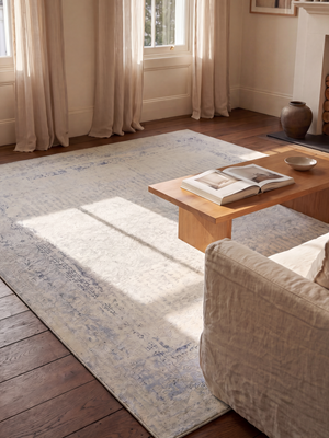 Mehr Wool & Bamboo Silk Hand-Knotted Rug - Cream