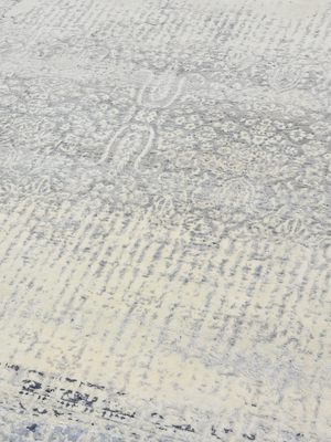 Mehr Wool & Bamboo Silk Hand-Knotted Rug - Cream