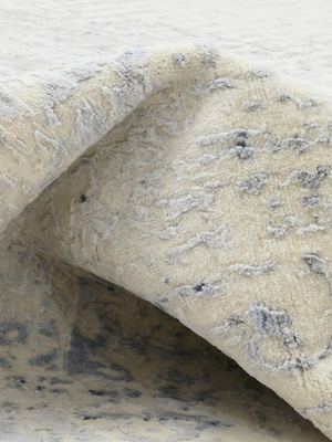 Mehr Wool & Bamboo Silk Hand-Knotted Rug - Cream