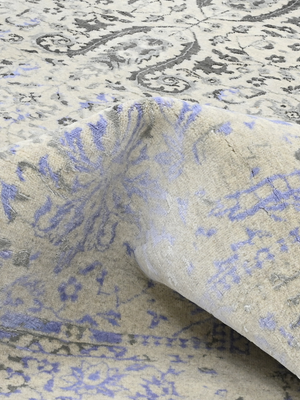 Reza Wool & Bamboo Silk Hand-Knotted Rug - Beige