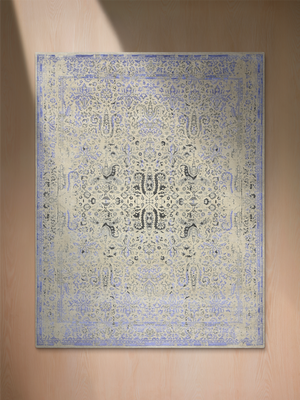 Reza Wool & Bamboo Silk Hand-Knotted Rug - Beige