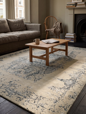 Dalan Wool & Bamboo Silk Hand-Knotted Rug - Beige