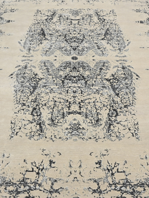 Dalan Wool & Bamboo Silk Hand-Knotted Rug - Beige