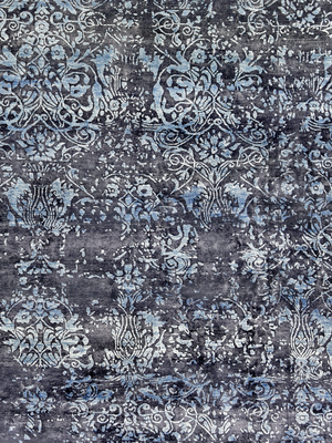 Dorren Hand-knotted Wool & Bamboo Silk Rug - Charcoal