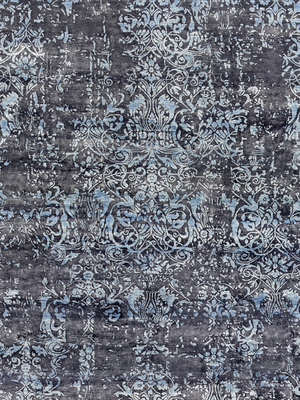 Dorren Hand-knotted Wool & Bamboo Silk Rug - Charcoal