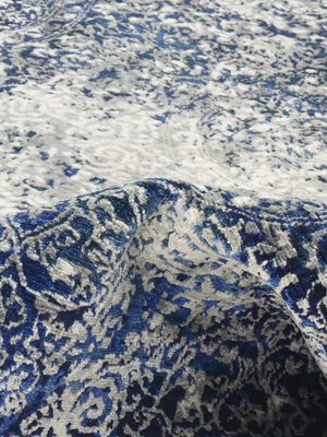 Rylen Hand-knotted Wool & Bamboo Silk Rug - Blue