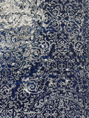 Rylen Hand-knotted Wool & Bamboo Silk Rug - Blue