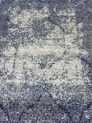 Rylen Hand-knotted Wool & Bamboo Silk Rug - Blue