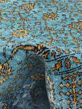 Lurex Hand-Knotted Wool & Bamboo Silk Rug - Turquoise
