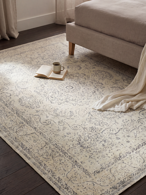 Gara Wool & Bamboo Silk Hand-Knotted Rug - Cream