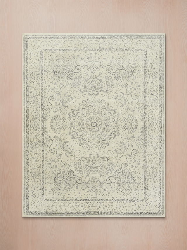 Gara Wool & Bamboo Silk Hand-Knotted Rug - Cream