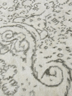 Gara Wool & Bamboo Silk Hand-Knotted Rug - Cream