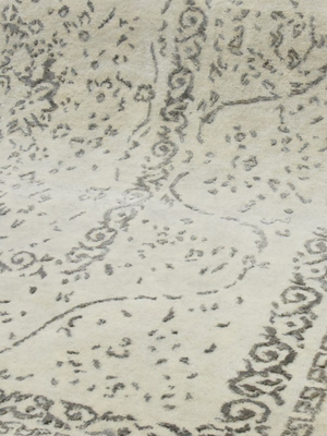 Gara Wool & Bamboo Silk Hand-Knotted Rug - Cream