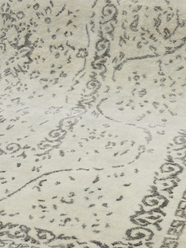 Gara Wool & Bamboo Silk Hand-Knotted Rug - Cream