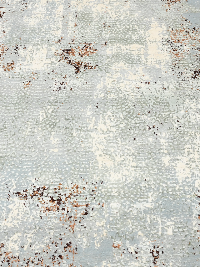 Rovelle Hand-Knotted Wool & Bamboo Silk Rug - Grey