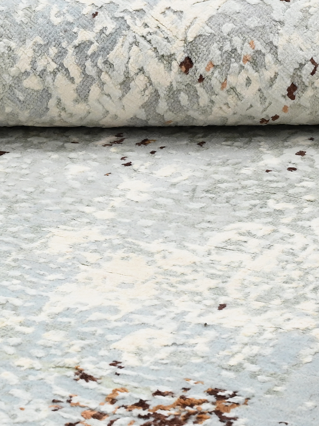 Rovelle Hand-Knotted Wool & Bamboo Silk Rug - Grey