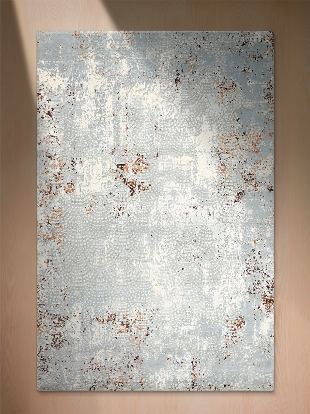 Rovelle Hand-Knotted Wool & Bamboo Silk Rug - Grey