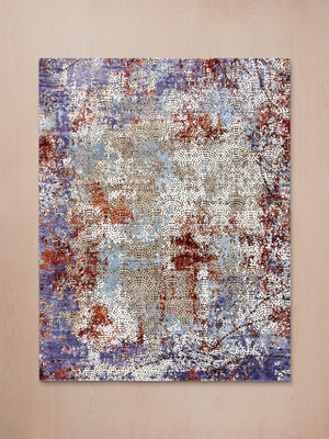 Varnel Hand-Knotted Wool & Bamboo Silk Rug - Violet