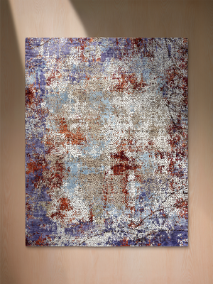 Varnel Hand-Knotted Wool & Bamboo Silk Rug - Violet