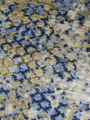 Sorevik Hand-Knotted Wool & Bamboo Silk Abstract Rug - Blue