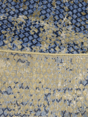 Sorevik Hand-Knotted Wool & Bamboo Silk Abstract Rug - Blue