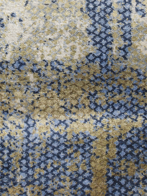 Sorevik Hand-Knotted Wool & Bamboo Silk Abstract Rug - Blue
