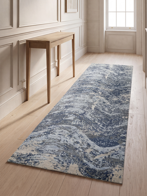 Orsana Hand-Knotted Wool & Bamboo Silk Rug - Blue