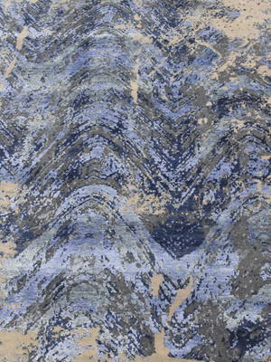 Orsana Hand-Knotted Wool & Bamboo Silk Rug - Blue
