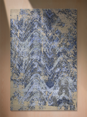 Orsana Hand-Knotted Wool & Bamboo Silk Rug - Blue
