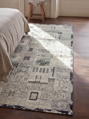 Zand Wool & Bamboo Silk Hand-Knotted Rug - Off-White