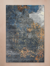 Orvane Hand-Knotted Wool & Bamboo Silk Rug - Charcoal