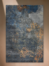 Orvane Hand-Knotted Wool & Bamboo Silk Rug - Charcoal