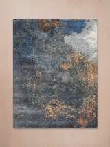 Orvane Hand-Knotted Wool & Bamboo Silk Rug - Charcoal