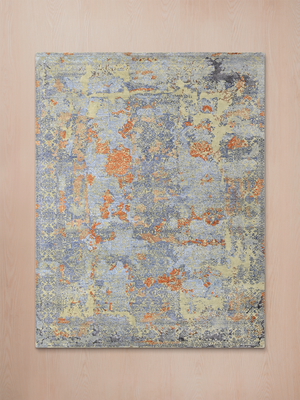 Kairo Hand-knotted Wool & Bamboo Silk Rug - Khaki