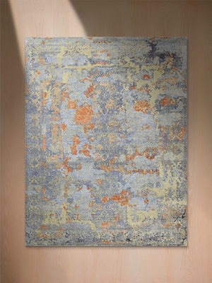 Kairo Hand-knotted Wool & Bamboo Silk Rug - Khaki