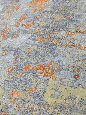 Kairo Hand-knotted Wool & Bamboo Silk Rug - Khaki