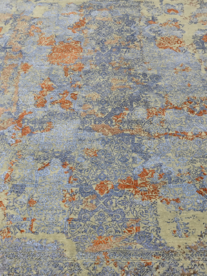 Kairo Hand-knotted Wool & Bamboo Silk Rug - Khaki