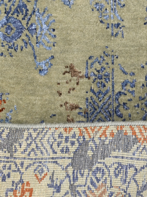 Kairo Hand-knotted Wool & Bamboo Silk Rug - Khaki