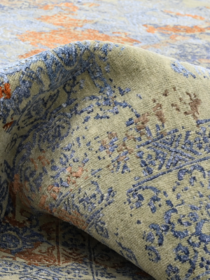 Kairo Hand-knotted Wool & Bamboo Silk Rug - Khaki
