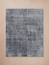 Dravik Hand-Knotted Wool & Bamboo Silk Rug - Charcoal