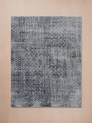 Dravik Hand-Knotted Wool & Bamboo Silk Persian Rug - Charcoal