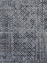 Dravik Hand-Knotted Wool & Bamboo Silk Rug - Charcoal
