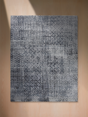 Dravik Hand-Knotted Wool & Bamboo Silk Persian Rug - Charcoal