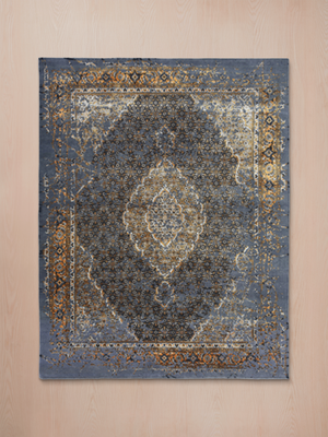 Selka Hand-knotted Wool & Bamboo Silk Rug - Alloy Grey