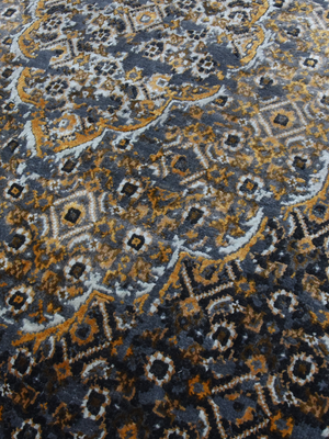 Selka Hand-knotted Wool & Bamboo Silk Rug - Alloy Grey